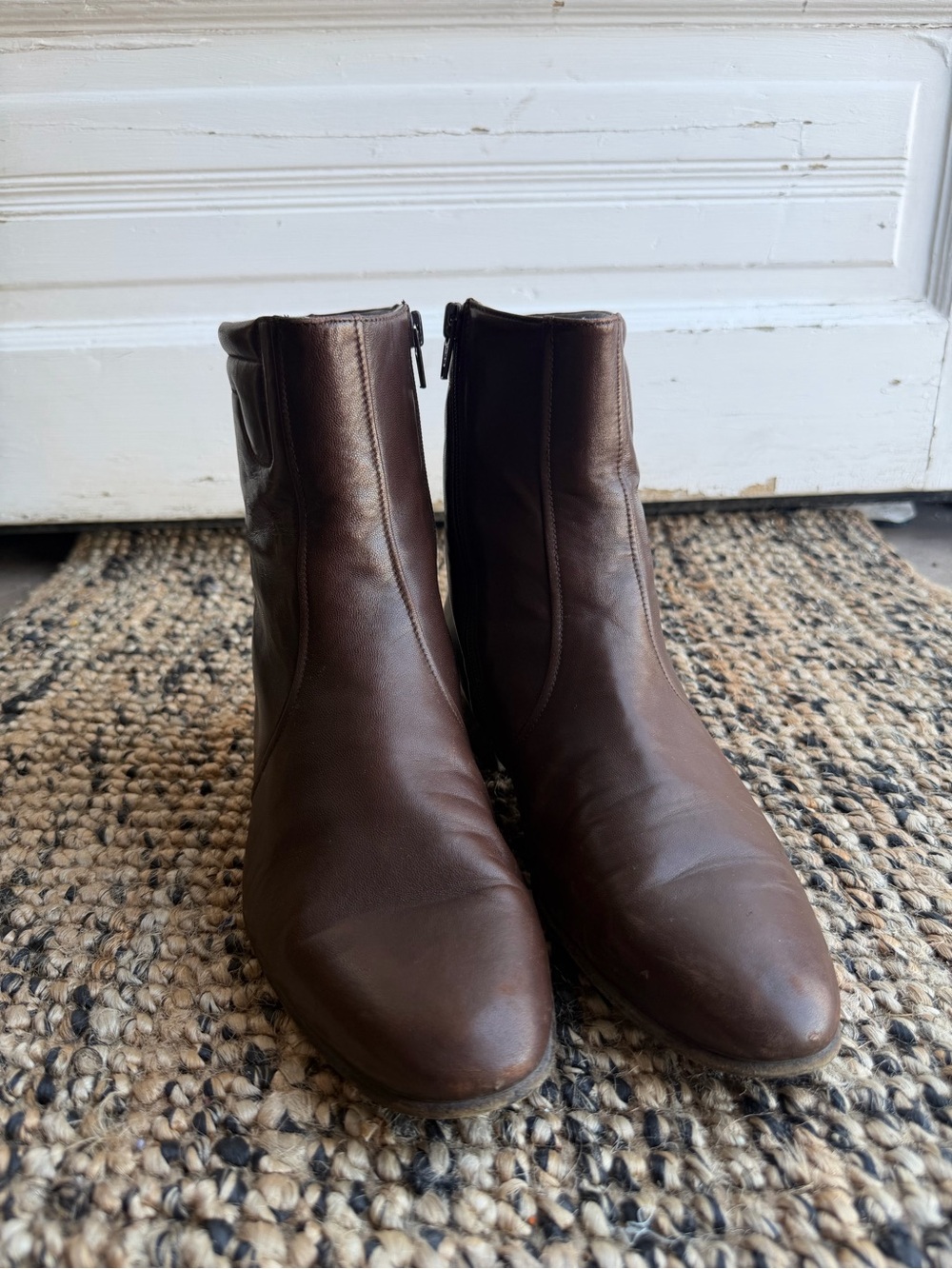 VTG Stamati Mastroianni Brown Leather Ankle Boots Made in Italy Women’s 7.5
